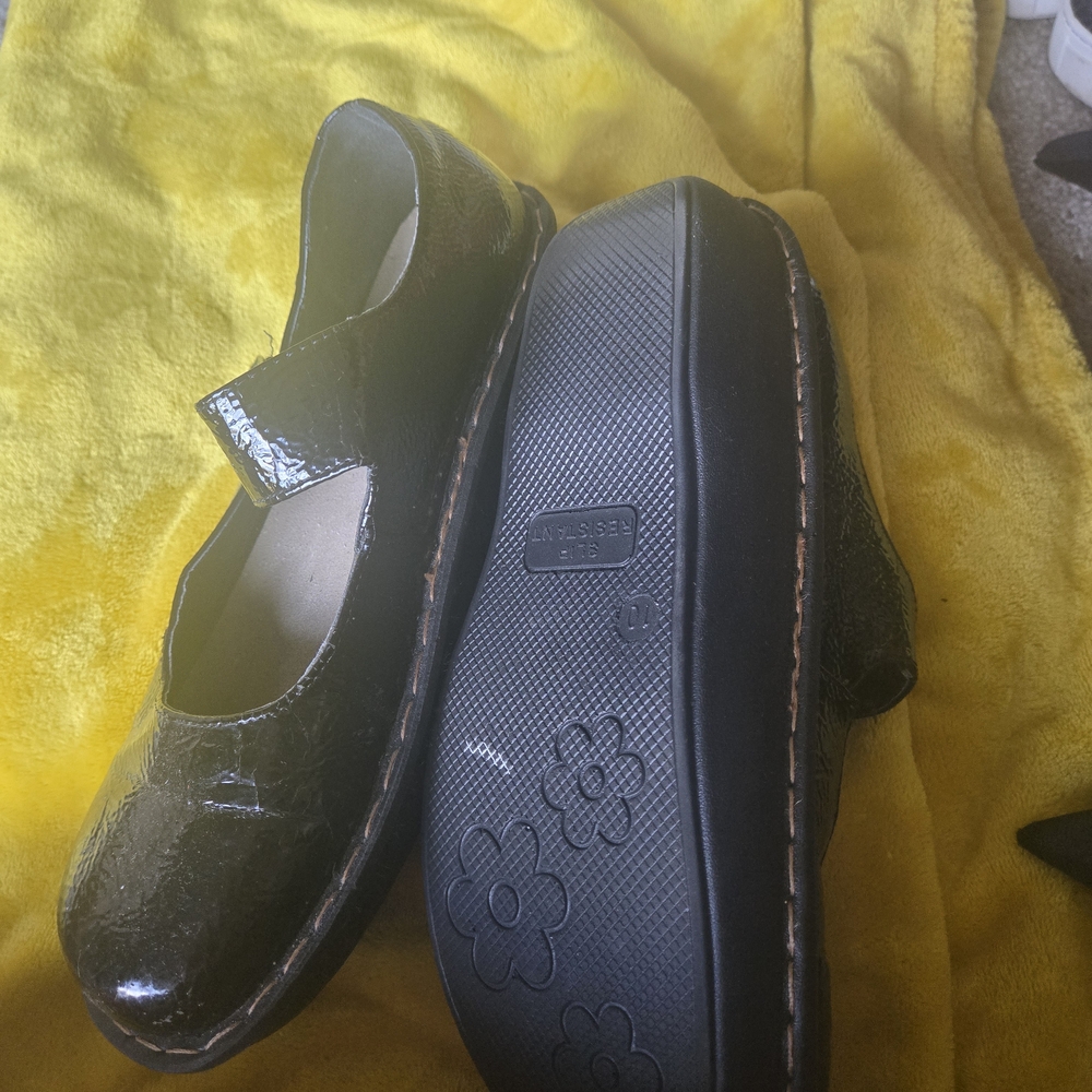 Alegria Black Patent Leather Mules